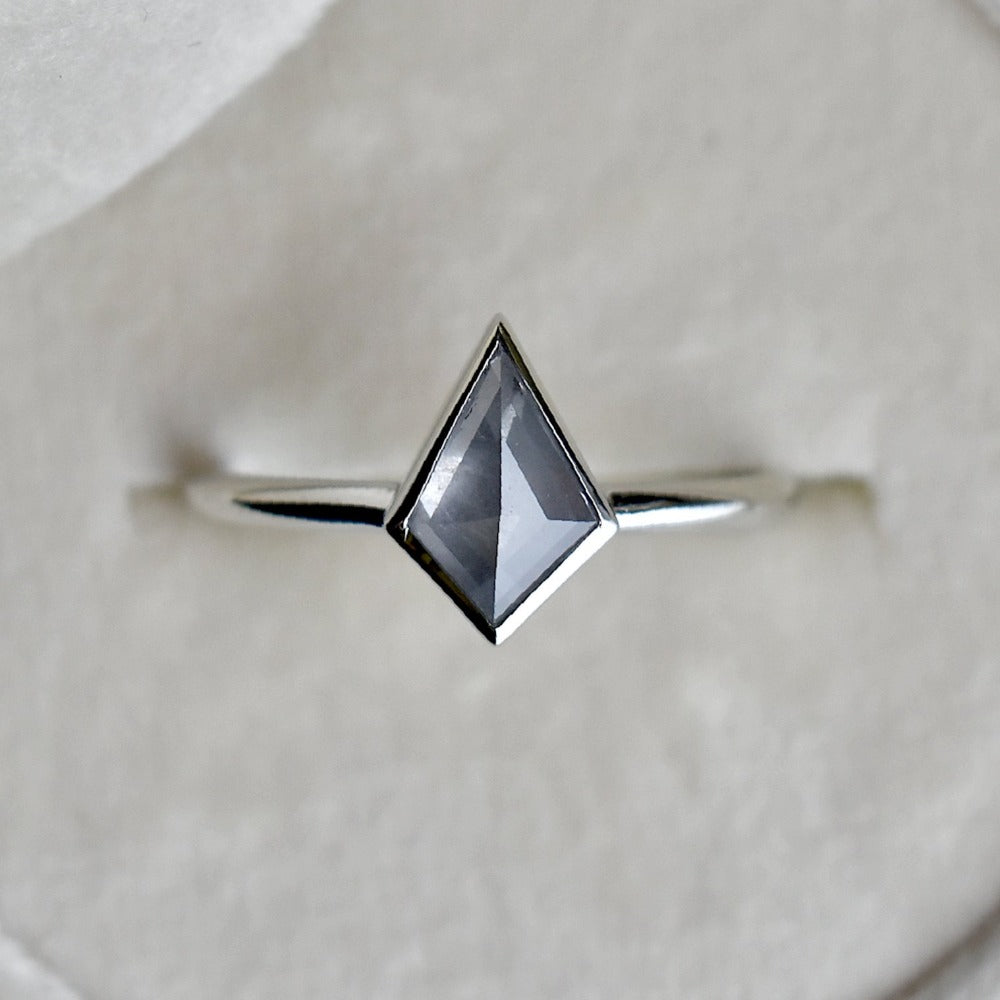 Pale Grey Kite Diamond Engagement Ring - Magpie Jewellery