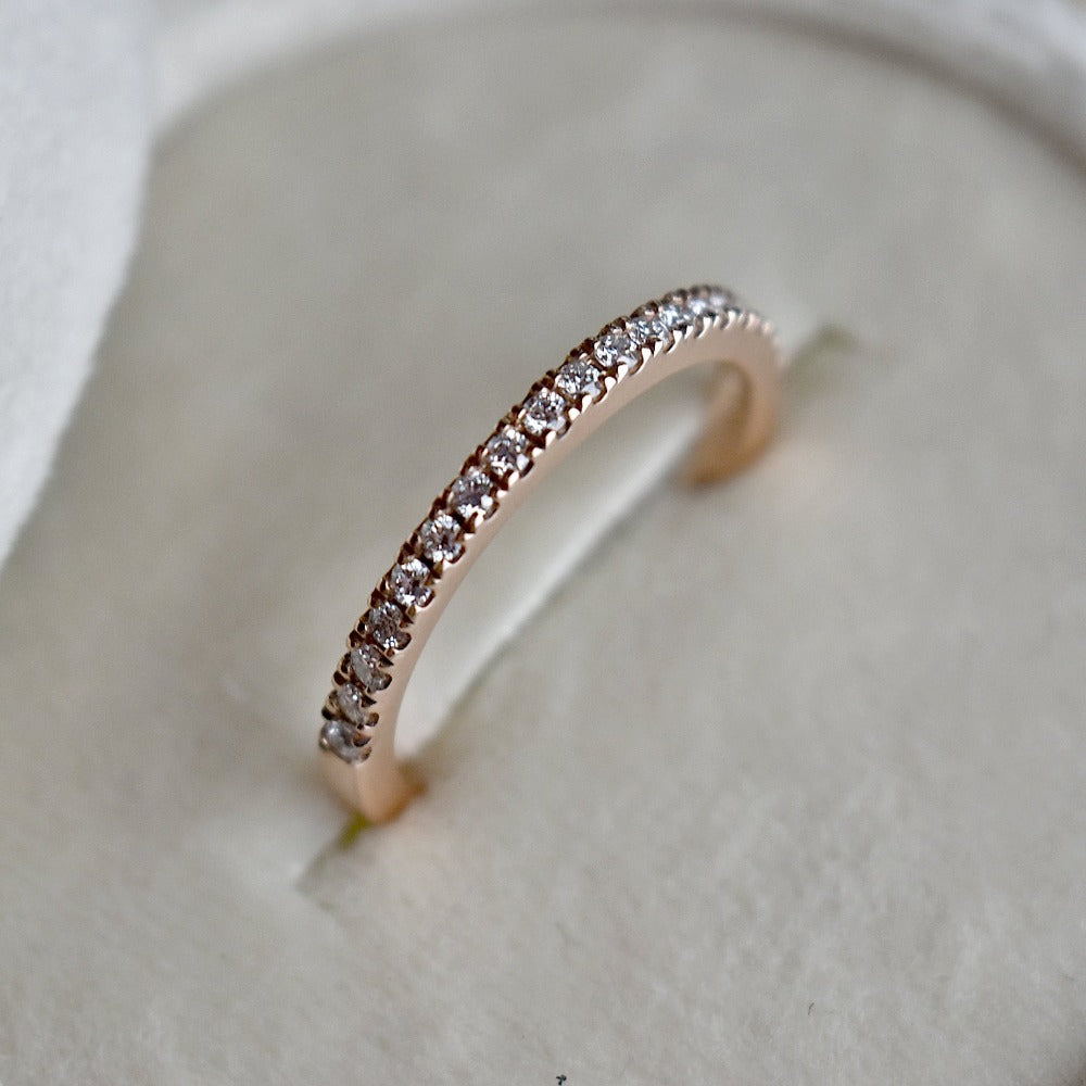 Fine 14k Rose Gold Partial Eternity Band - Magpie Jewellery