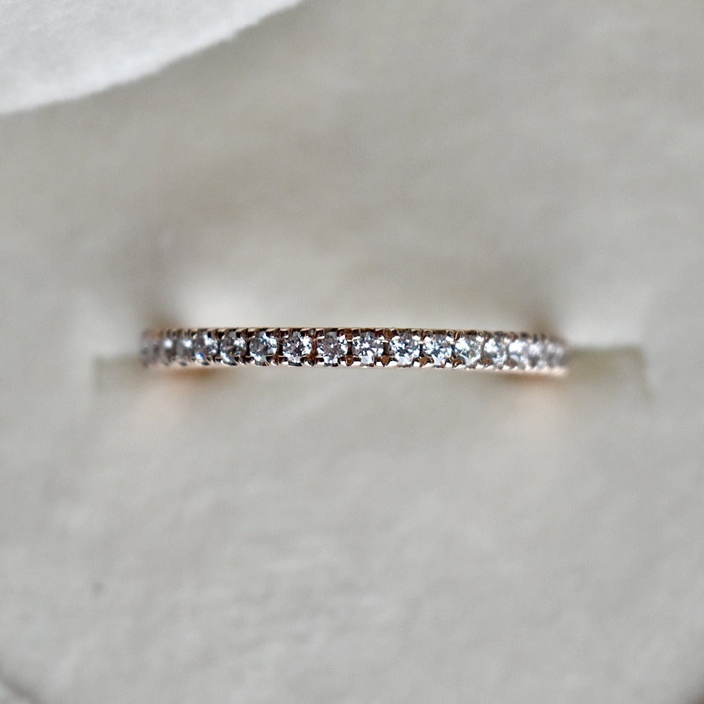 Fine 14k Rose Gold Partial Eternity Band - Magpie Jewellery