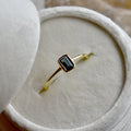 Emerald-Cut London Blue Topaz Ring - Magpie Jewellery