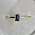 Emerald-Cut London Blue Topaz Ring - Magpie Jewellery