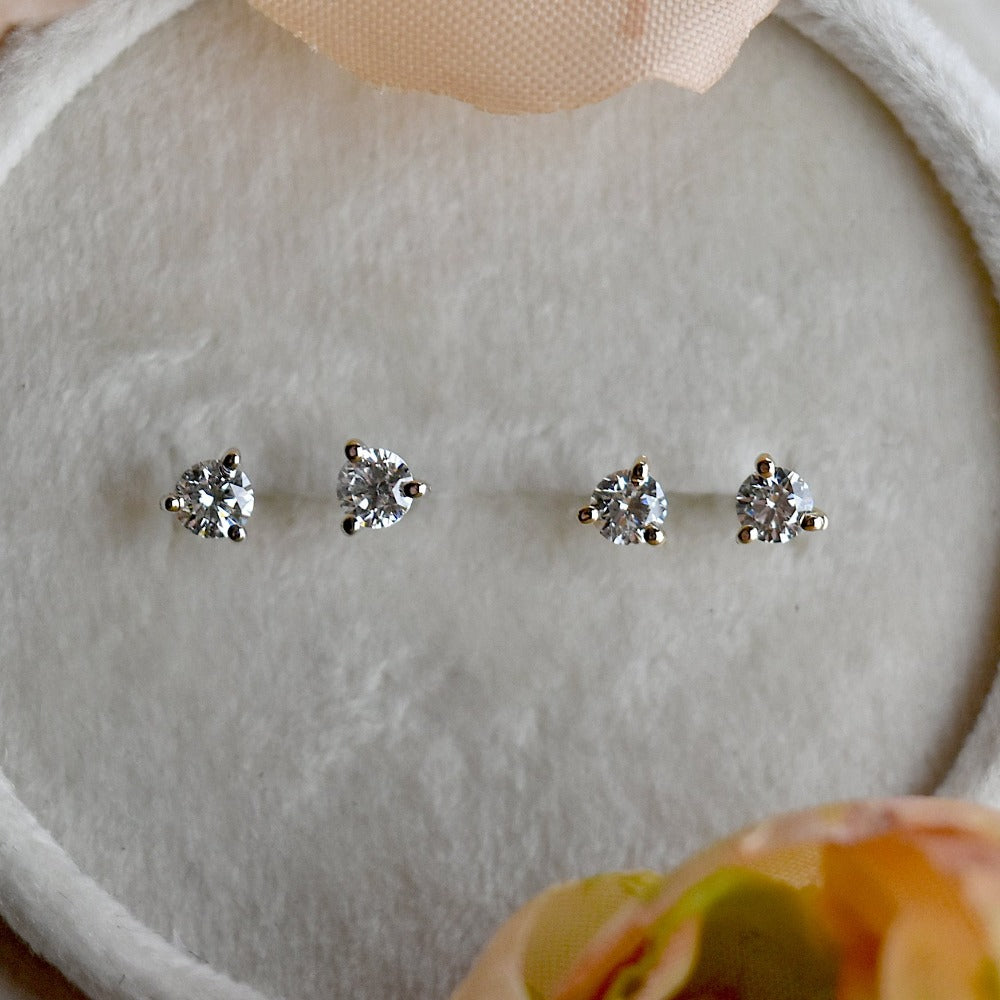 Martini Diamond Studs - Magpie Jewellery