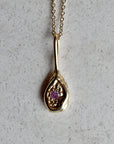 14ky 'Spoon' Nugget Necklace with Lilac Sapphire - Magpie Jewellery