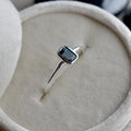 Emerald-Cut London Blue Topaz Ring - Magpie Jewellery