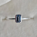 Emerald-Cut London Blue Topaz Ring - Magpie Jewellery