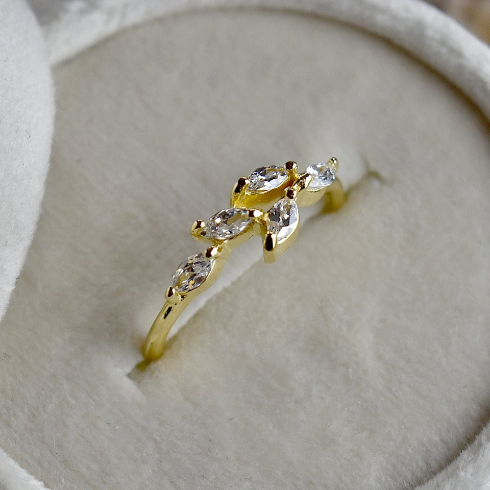 Five-Marquise Leaves Ring - Magpie Jewellery