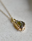 Roman Tumbled Green Sapphire Necklace - Magpie Jewellery