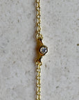 Tiny Bezel 7-Stone Crescent Necklace - Magpie Jewellery