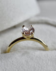 Prong Set Oval Peach Solitaire Engagement Ring - Magpie Jewellery