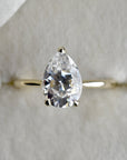 Pear-Shaped Moissanite Solitaire Engagement Ring - Magpie Jewellery