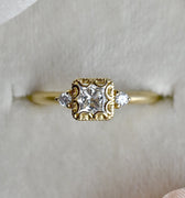 Square Scalloped Prima Engagement Ring - Magpie Jewellery
