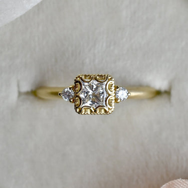 Square Scalloped Prima Engagement Ring - Magpie Jewellery