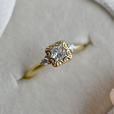 Square Scalloped Prima Engagement Ring - Magpie Jewellery