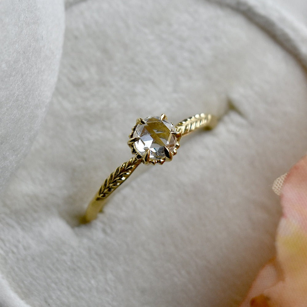 0.44ct Rose Cut Diamond Evergreen Solitaire - Magpie Jewellery