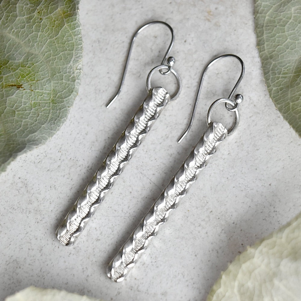 Textured Bar Drop Earrings - Magpie Jewellery