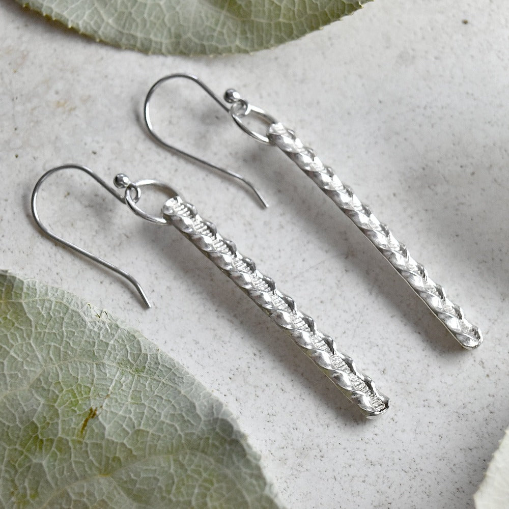 Textured Bar Drop Earrings - Magpie Jewellery