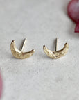 Tiny Moon Studs - Magpie Jewellery