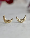 Tiny Moon Studs - Magpie Jewellery