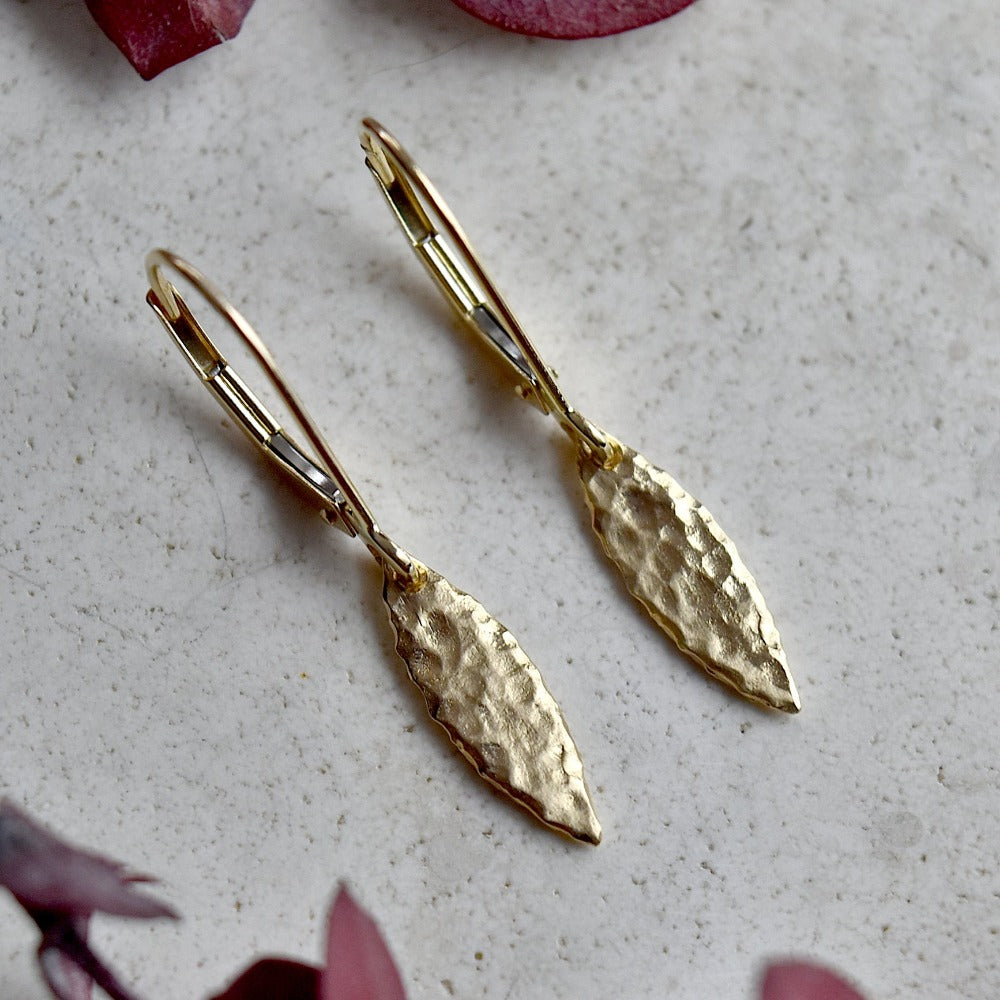 Golden Leaf Earrings - Magpie Jewellery