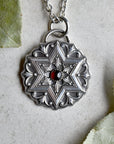 Victorian Star of David Necklace with Garnet Centre - Magpie Jewellery