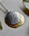 'Concrete & Ashes' Patterned Double Pendant Necklace - Magpie Jewellery