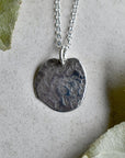 'Concrete' Small Patterned Pendant Necklace - Magpie Jewellery