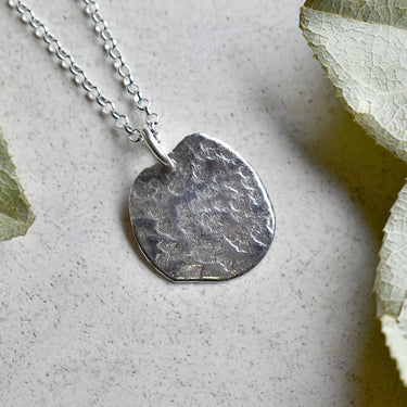 'Concrete' Small Patterned Pendant Necklace - Magpie Jewellery