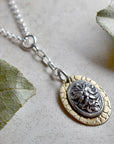 'Green Man' Die Struck Y-Chain Necklace - Magpie Jewellery