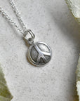 'Peace' Tiny Die Struck Silver Necklace - Magpie Jewellery