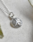 'Peace' Tiny Die Struck Silver Necklace - Magpie Jewellery