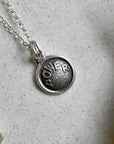 'Power' Tiny Die Struck Silver Necklace - Magpie Jewellery