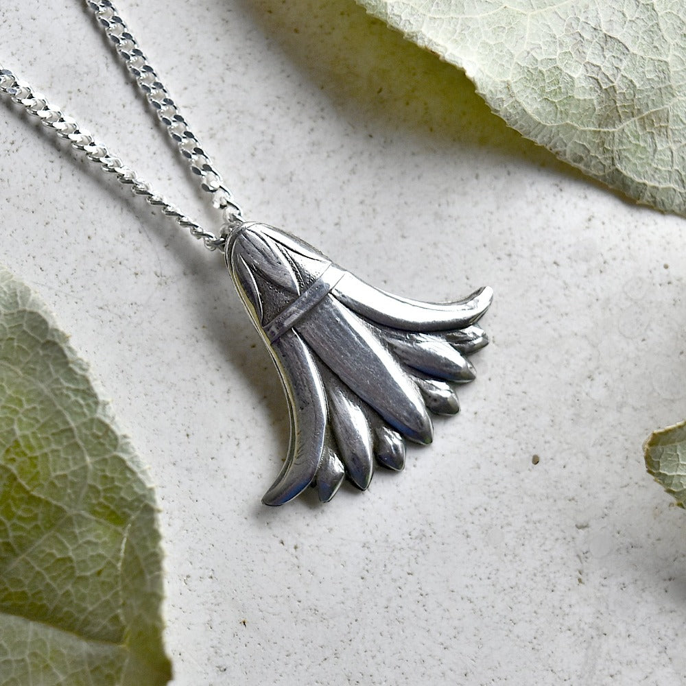 &#39;Egyptian Revival&#39; Die Struck Silver Necklace - Magpie Jewellery