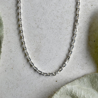 Silver Diamond Cut Cable Link Chain - Magpie Jewellery