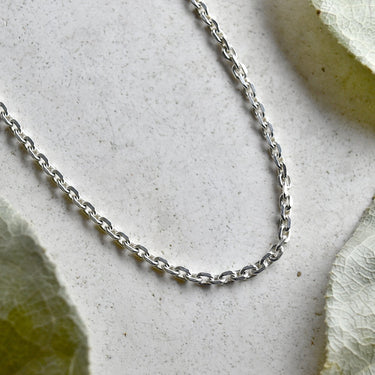 Silver Diamond Cut Cable Link Chain - Magpie Jewellery