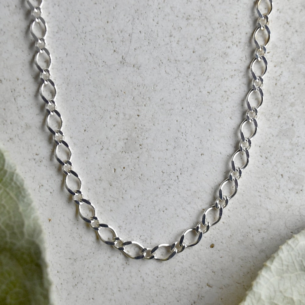 Silver Semi-Twisted Oval Link Chain - Magpie Jewellery