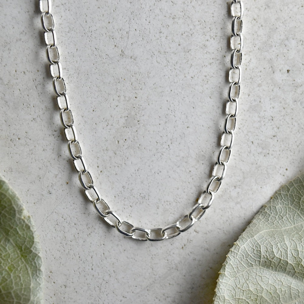 Silver Oval Rolo Link Chain - Magpie Jewellery