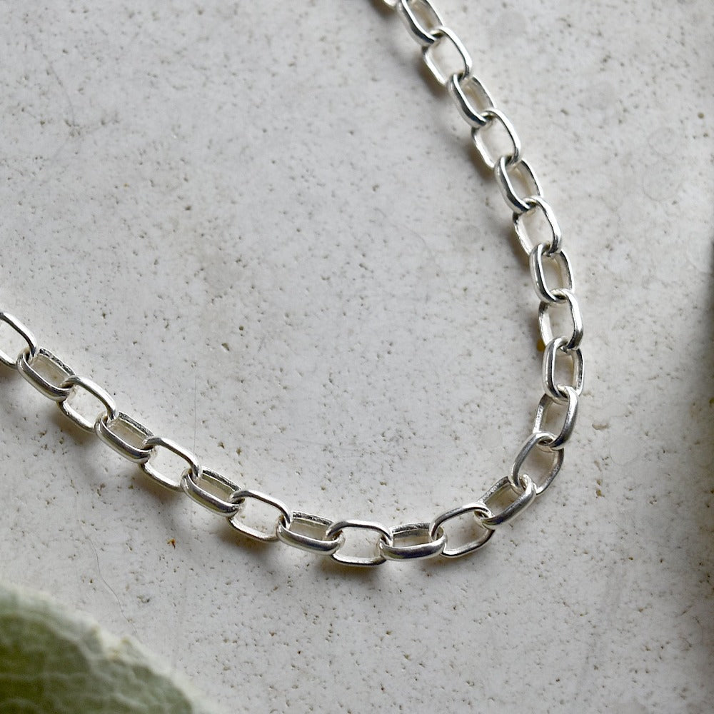 Silver Oval Rolo Link Chain - Magpie Jewellery