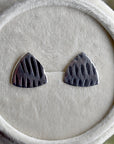 Moire Pattern Triangle Studs - Magpie Jewellery