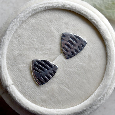 Moire Pattern Triangle Studs - Magpie Jewellery