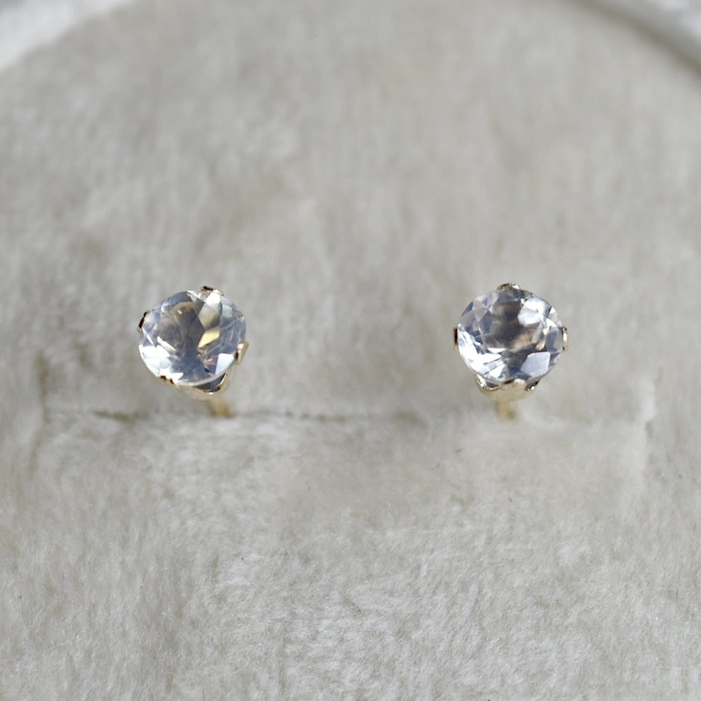 14k Claw-Set Moonstone Studs - Magpie Jewellery