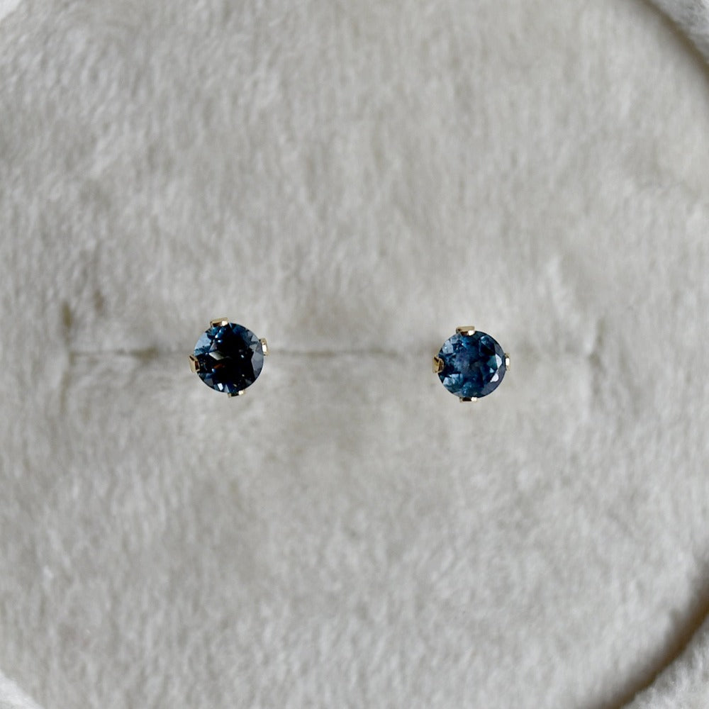 14k Claw-Set London Blue Topaz Studs - Magpie Jewellery