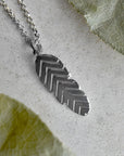 Small Hand-Carved Feather Necklace - Magpie Jewellery