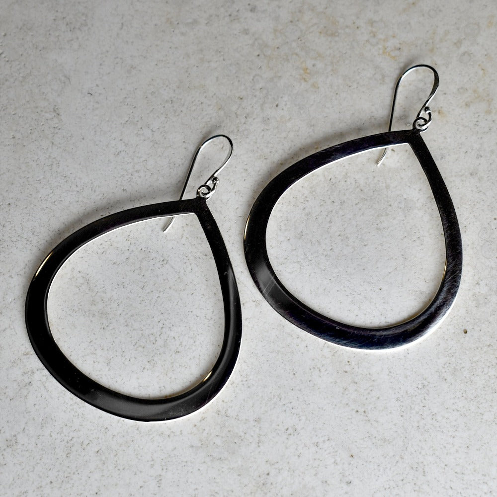 Large Open Teardrop Earrings - Magpie Jewellery