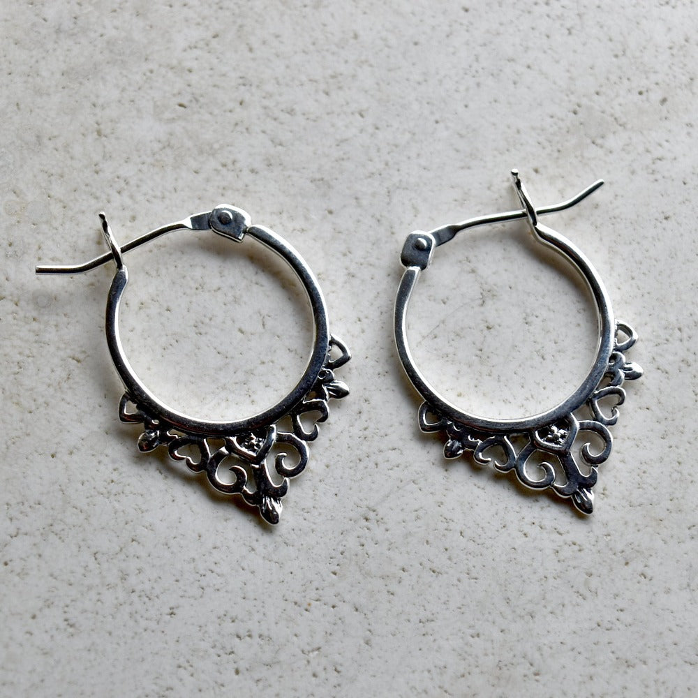 Filigree Hinge Hoops - Magpie Jewellery