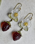 Strawberry Fruit & Flower Drop Earrings - Magpie Jewellery