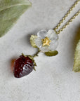 Strawberry Fruit & Flower Necklace - Magpie Jewellery