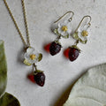 Strawberry Fruit & Flower Drop Earrings - Magpie Jewellery