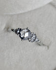 Salt & Pepper Diamond Ring with Asymmetrical Accents - Magpie Jewellery