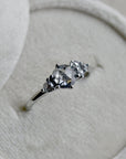 Salt & Pepper Diamond Ring with Asymmetrical Accents - Magpie Jewellery