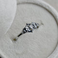 Salt & Pepper Diamond Ring with Asymmetrical Accents - Magpie Jewellery